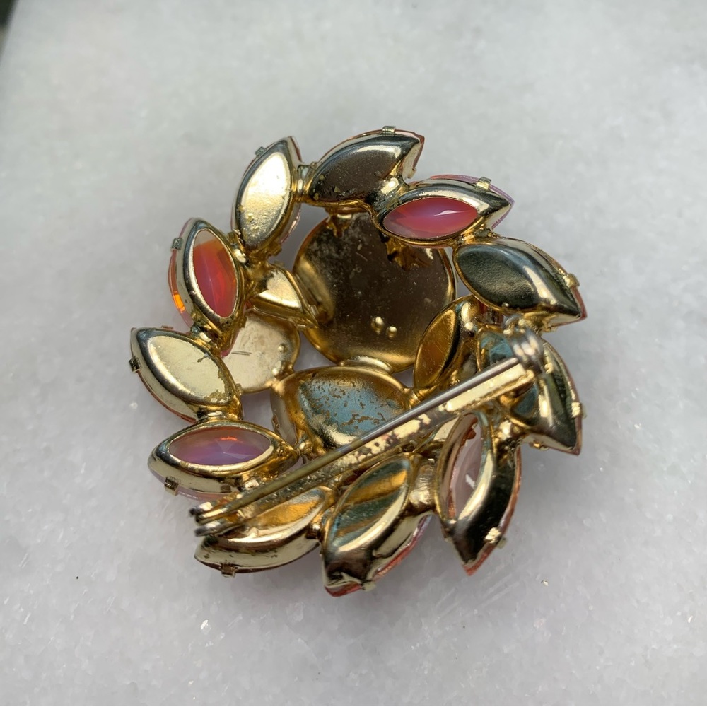 Vintage Rhinestone Statement Brooch Ruby Red Cabo… - image 7